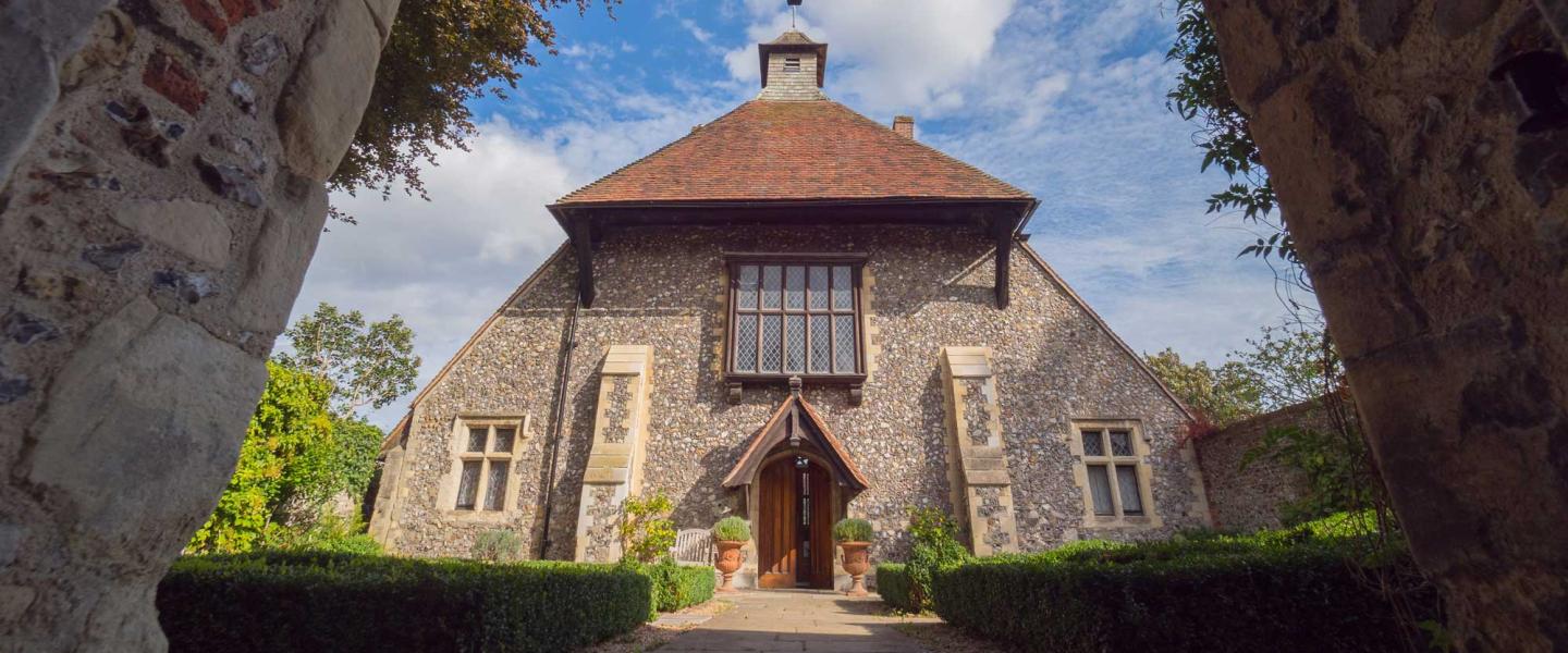 Historic exterior of St Mary’s Hospital Almshouses in Chichester