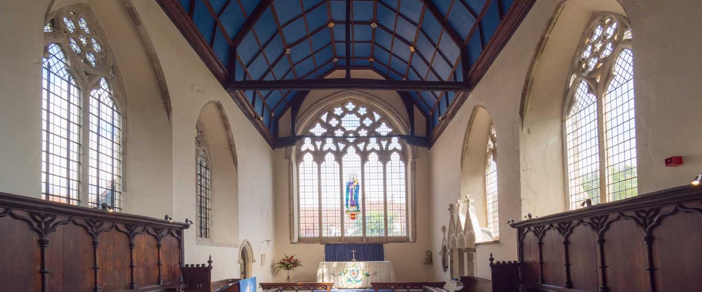 Historic interior or exterior view of St Mary’s Hospital Almshouses